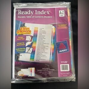 Avery Ready Index Multicolor Dividers with A-Z Tabs NWT